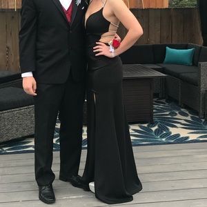 PROM DRESS black dress with beaded straps🖤